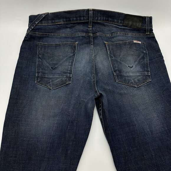 Hudson Sartor Slouchy Skinny Men' Size 36x30 Button Fly Dark Wash Denim Jeans - Picture 12 of 13